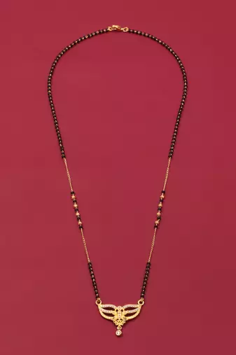 gold plated diamond mangalsutra 
