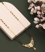 gold plated diamond mangalsutra 