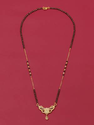 gold plated diamond mangalsutra  2