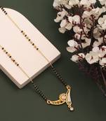gold plated diamond mangalsutra 