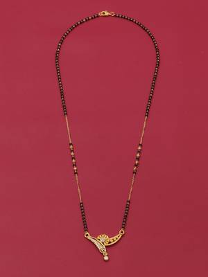 gold plated diamond mangalsutra  2