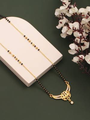 gold plated diamond mangalsutra  1