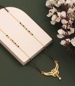 gold plated diamond mangalsutra 