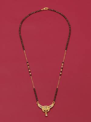 gold plated diamond mangalsutra  2