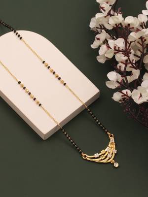 gold plated diamond mangalsutra  1