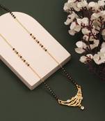 gold plated diamond mangalsutra 