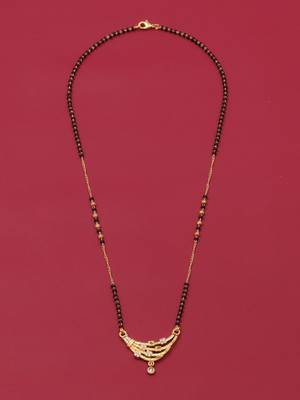 gold plated diamond mangalsutra  2