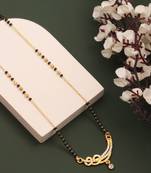 gold plated diamond mangalsutra 