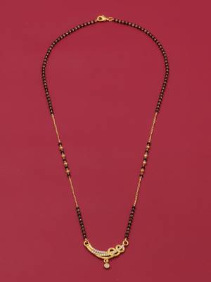 gold plated diamond mangalsutra  2
