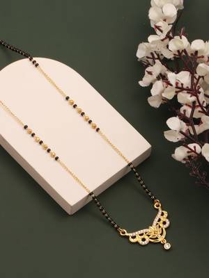 gold plated diamond mangalsutra  1