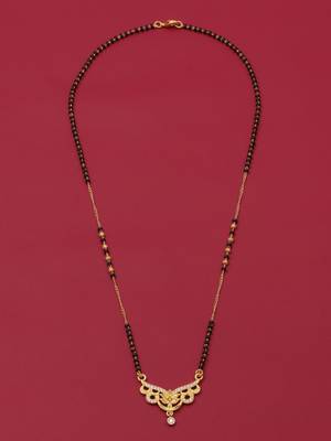 gold plated diamond mangalsutra  2