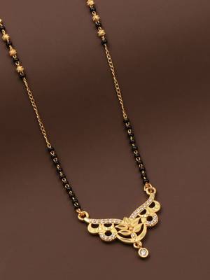 gold plated diamond mangalsutra  4