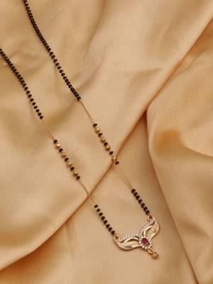 gold plated diamond mangalsutra  1