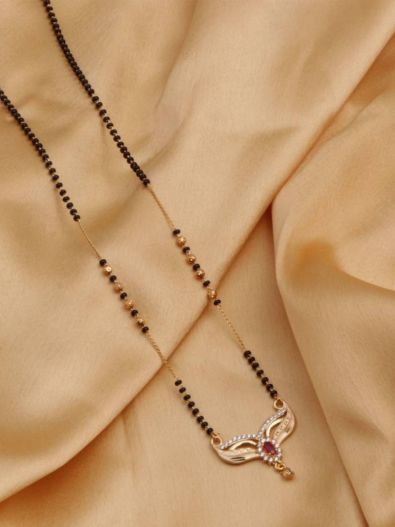 gold plated diamond mangalsutra 