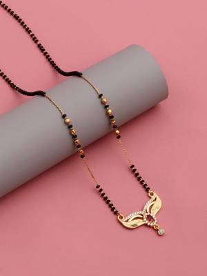 gold plated diamond mangalsutra  3