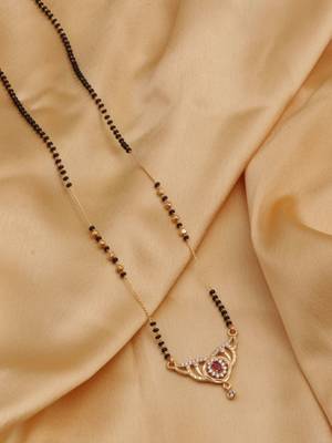 gold plated diamond mangalsutra  1