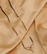 gold plated diamond mangalsutra 