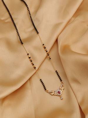 gold plated diamond mangalsutra  1