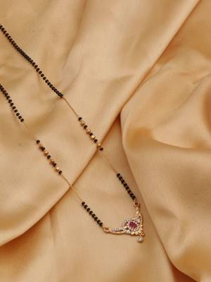 gold plated diamond mangalsutra  1