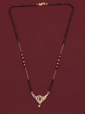 gold plated diamond mangalsutra  4