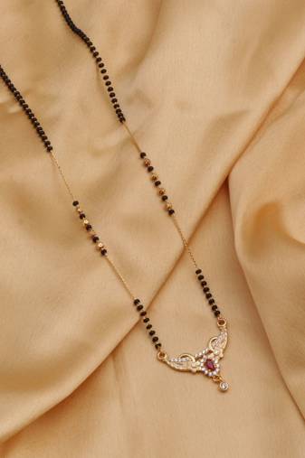 gold plated diamond mangalsutra 