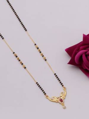 gold plated diamond mangalsutra  2
