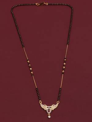 gold plated diamond mangalsutra  4