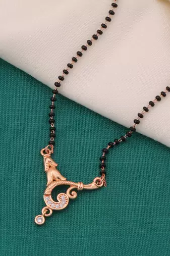 gold plated diamond mangalsutra 