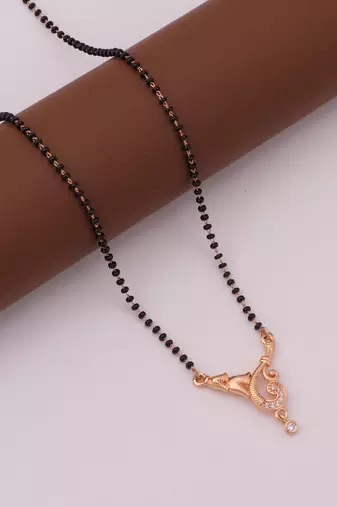 gold plated diamond mangalsutra 