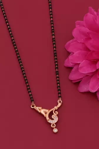 gold plated diamond mangalsutra 