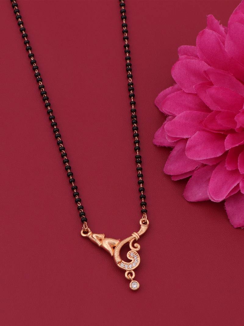 gold plated diamond mangalsutra 