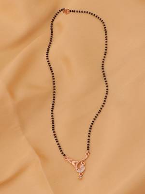 gold plated diamond mangalsutra  4