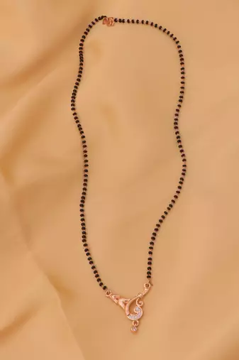 gold plated diamond mangalsutra 