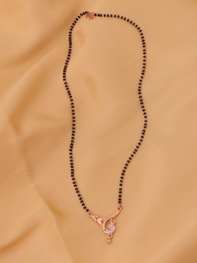 gold plated diamond mangalsutra 