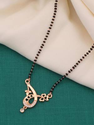 gold plated diamond mangalsutra  1