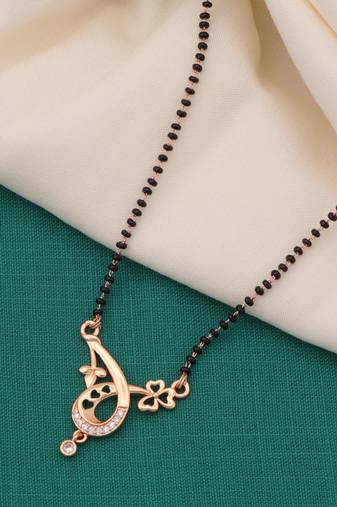 gold plated diamond mangalsutra 