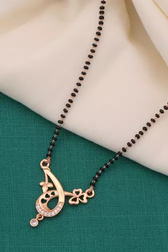 gold plated diamond mangalsutra 