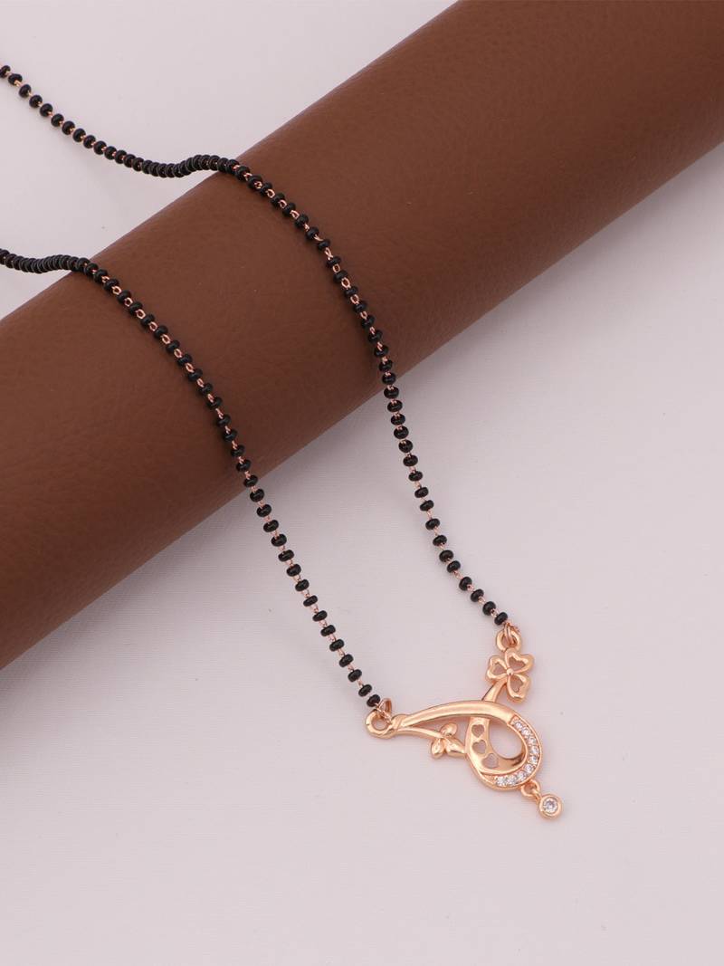 gold plated diamond mangalsutra 