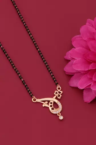 gold plated diamond mangalsutra 