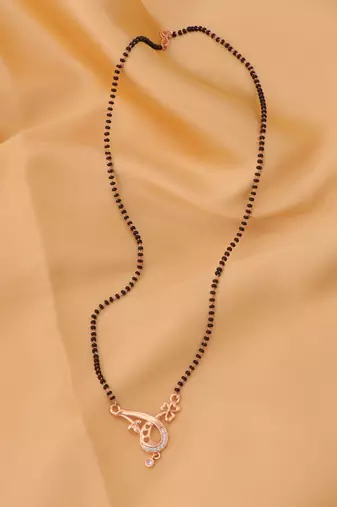 gold plated diamond mangalsutra 
