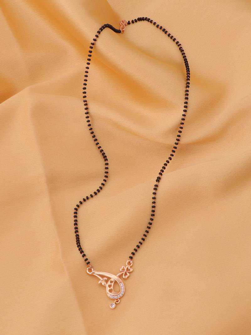 gold plated diamond mangalsutra 