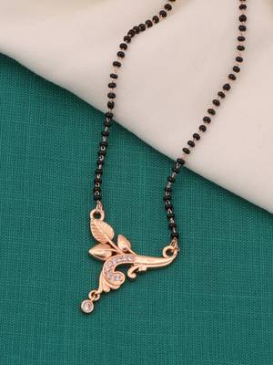 gold plated diamond mangalsutra  1