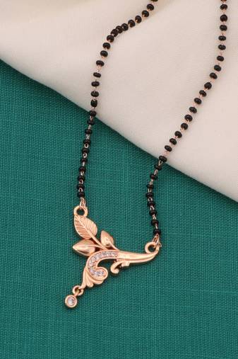 gold plated diamond mangalsutra 