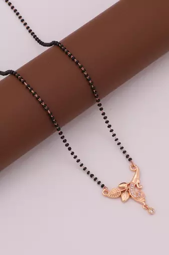 gold plated diamond mangalsutra 