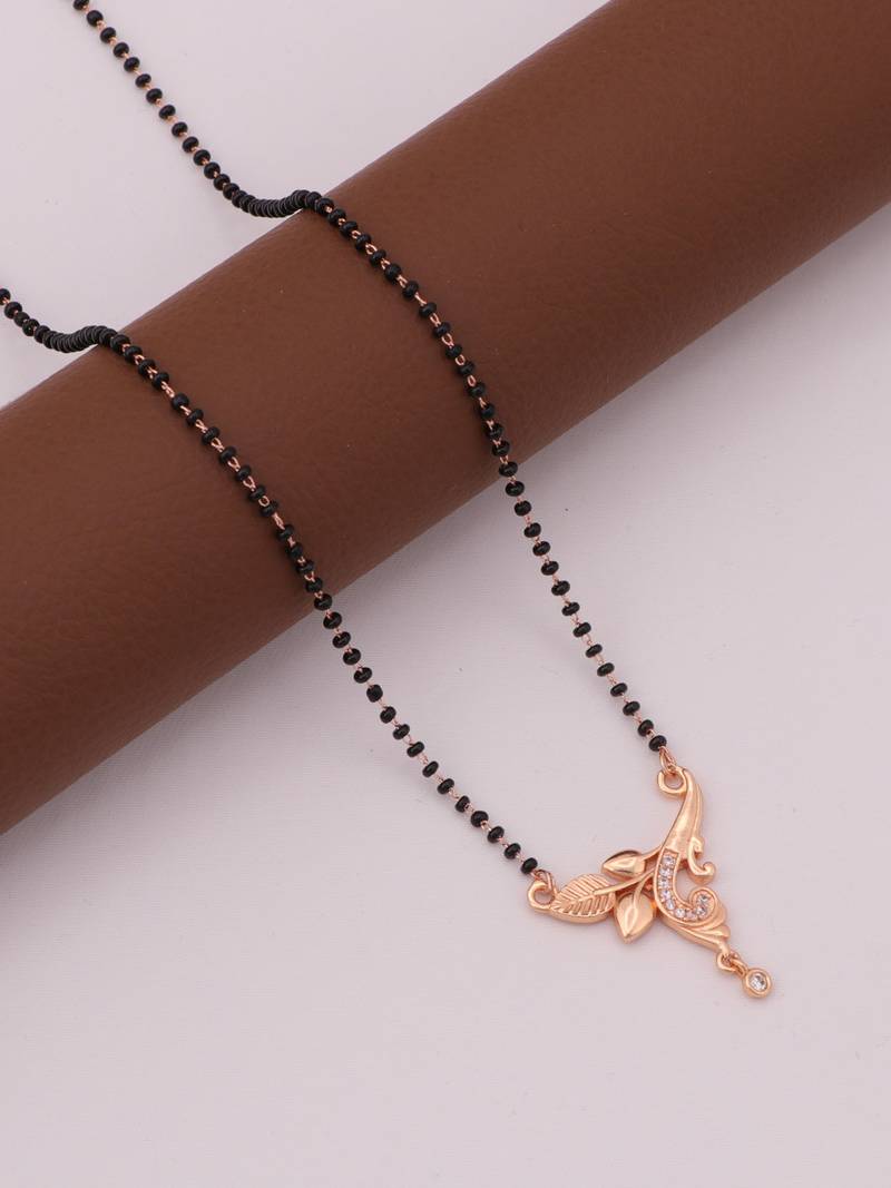 gold plated diamond mangalsutra 