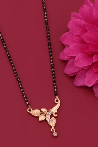 gold plated diamond mangalsutra 