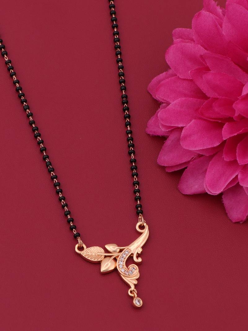 gold plated diamond mangalsutra 