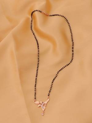 gold plated diamond mangalsutra  4