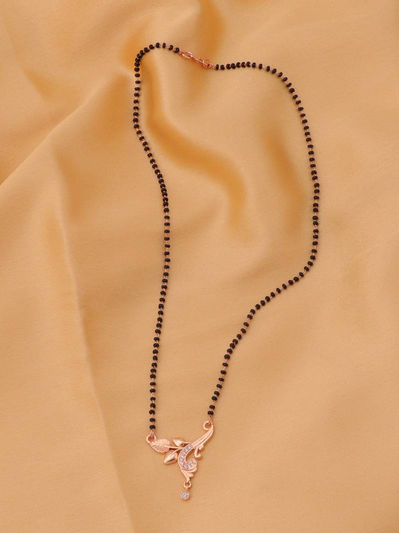 gold plated diamond mangalsutra 