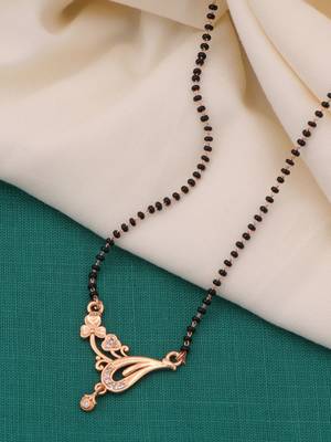 gold plated diamond mangalsutra  1